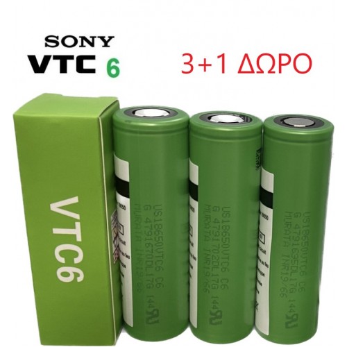 Μπαταρία Sony VTC6 18650 3000mAh 30A 3+1 Δωρο